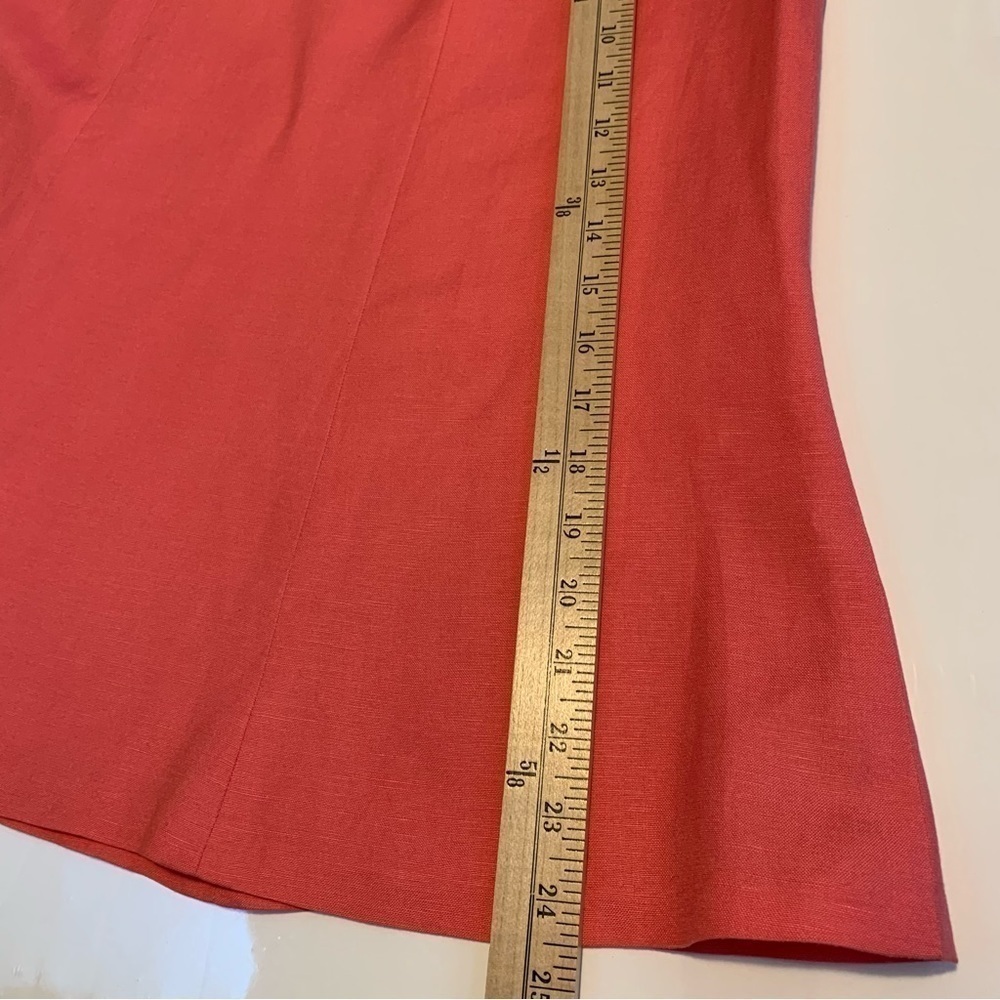 KASPER coral linen a line midi skirt spring summer fall petite new no tags - Picture 8 of 8